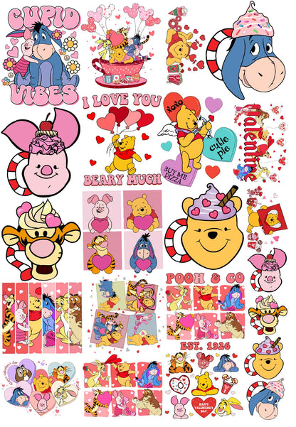 Premade Gangsheets DTF Bear Valentine Day Designs