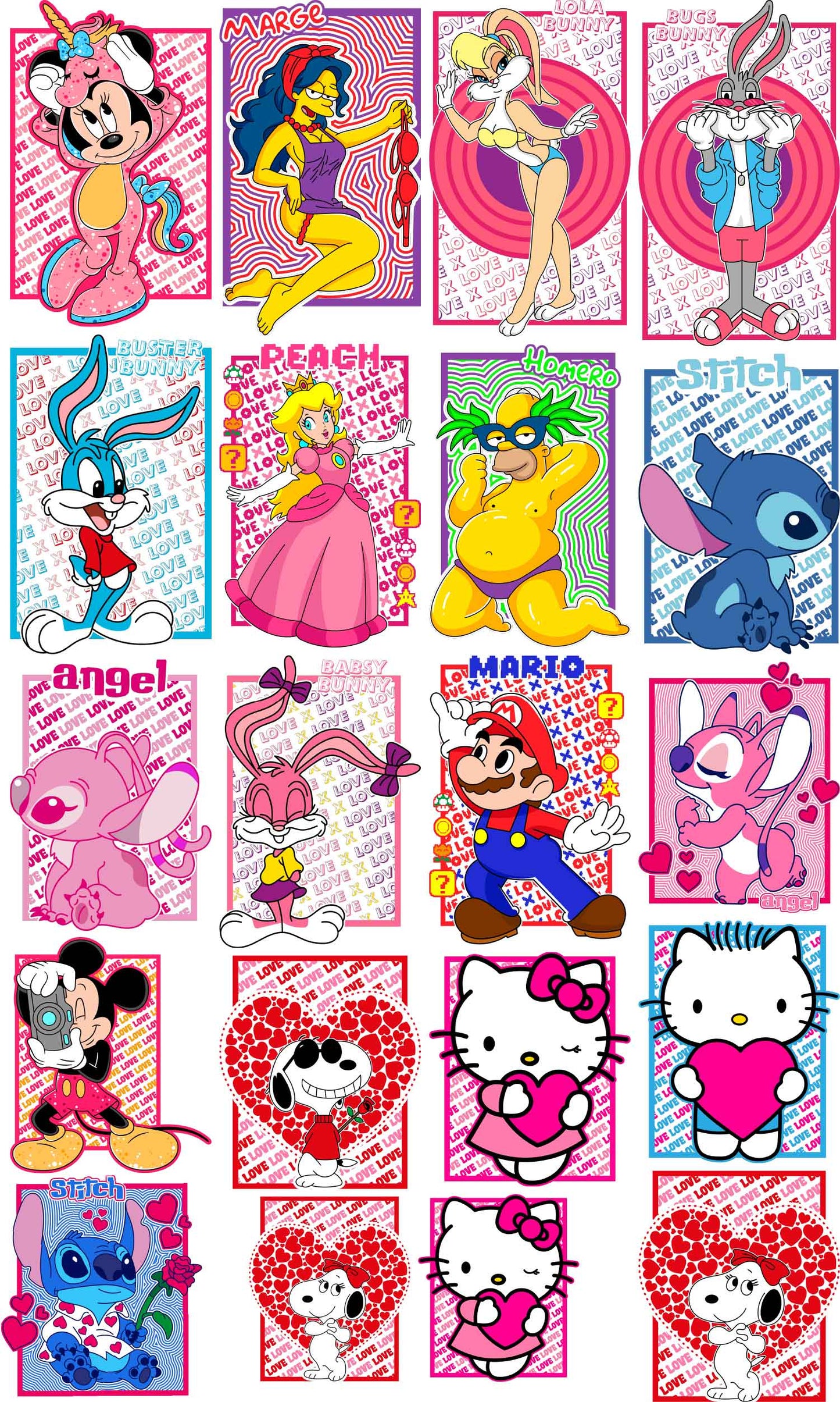 Premade Gangsheets DTF Valentines Designs