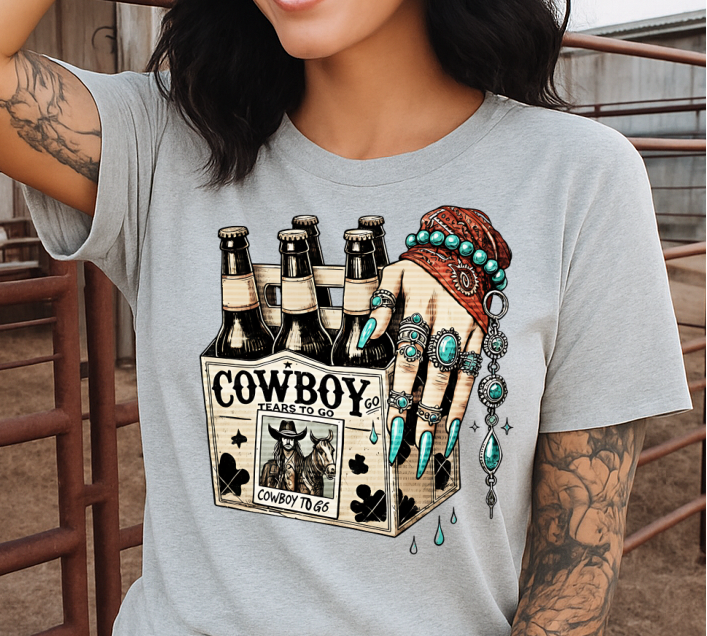 DTF Transfer Cowboy Tears 6-Pack with Turquoise Rings