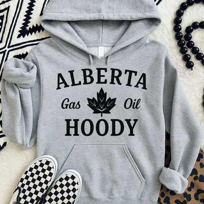 T-Shirt Crewneck Hoody – Alberta Gas & Oil Hoody with Maple Leaf Graphic