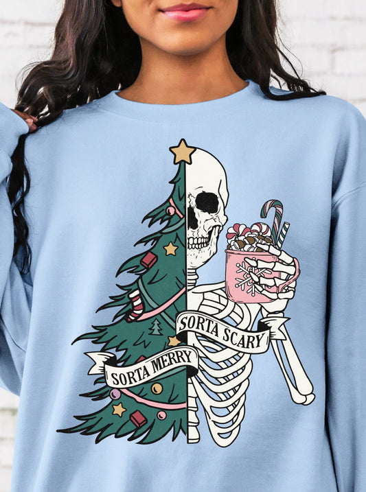 Sweatshirt Crew Hoodie Or T-Shirt  Christmas Sorta Merry