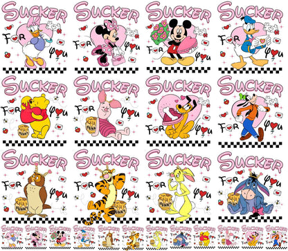 Premade Gangsheets DTF Sucker For Valentines Designs