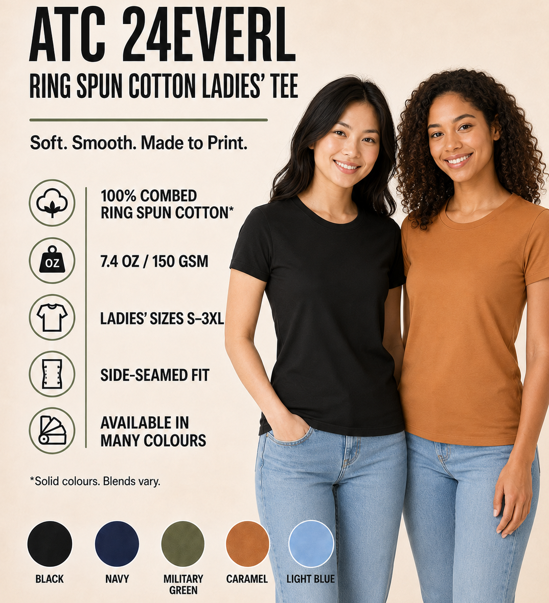 ATC 24EVER™ RING SPUN COTTON LADIES' TEE- 24EVERL