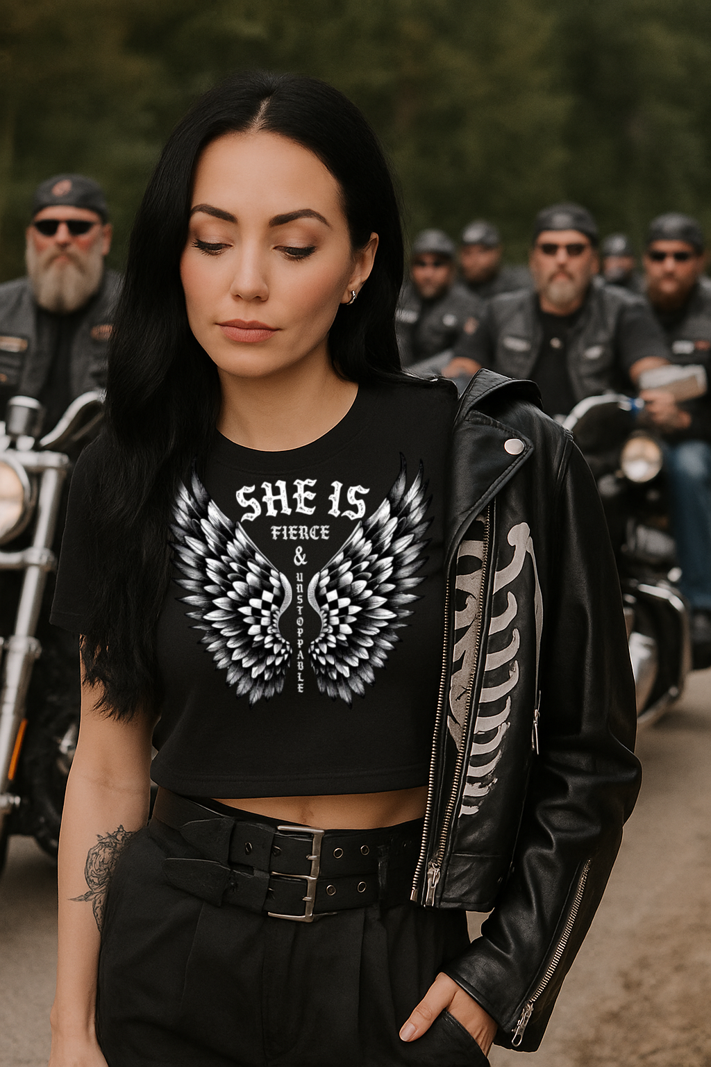 T-Shirt  Or Hoodie  She Is Fierce & Unstoppable – Angel Wings Empowerment Hoodie Design