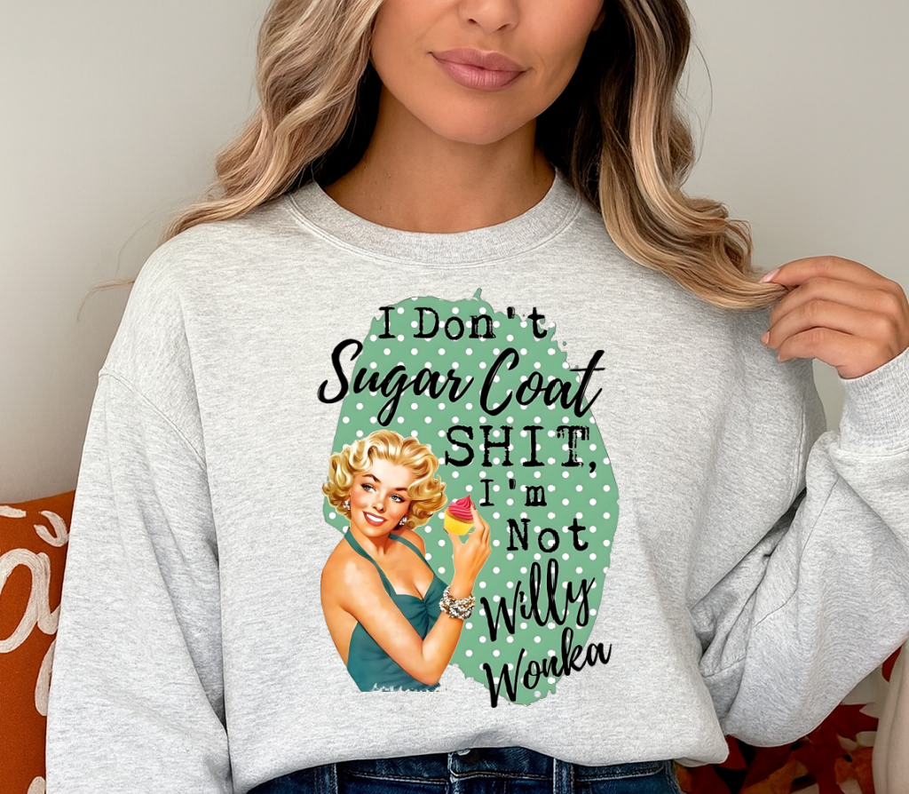 DTF Transfer – Retro Pin-Up Funny No Sugar Coating Quote