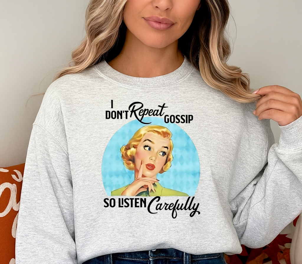 DTF Transfer – I Don’t Repeat Gossip Retro Pin-Up