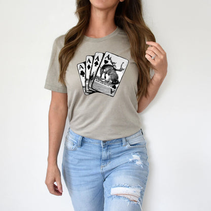 T-Shirt Sweatshirt Crewneck Rodeo Aces – Cowboy Bull Riding Playing Card Design
