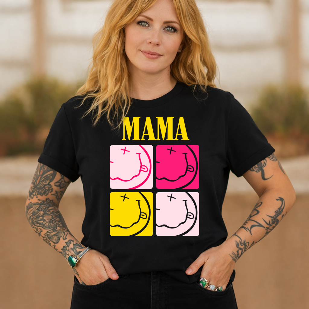 DTF Transfer Mama Retro Pop Art Smiley