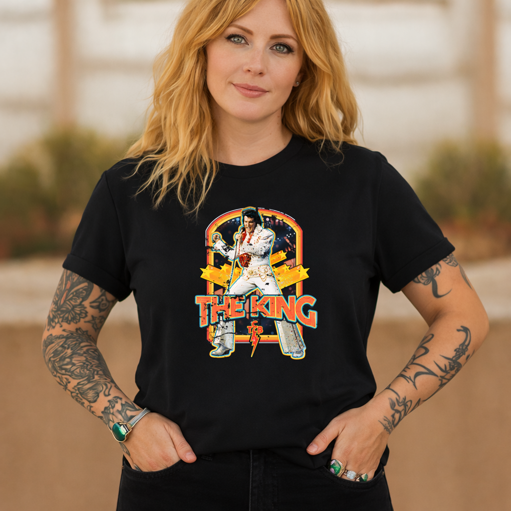 DTF Transfer – The King Retro Rock & Roll Icon Graphic