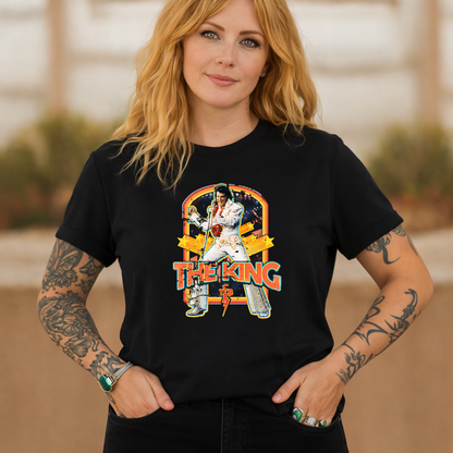 DTF Transfer – The King Retro Rock & Roll Icon Graphic