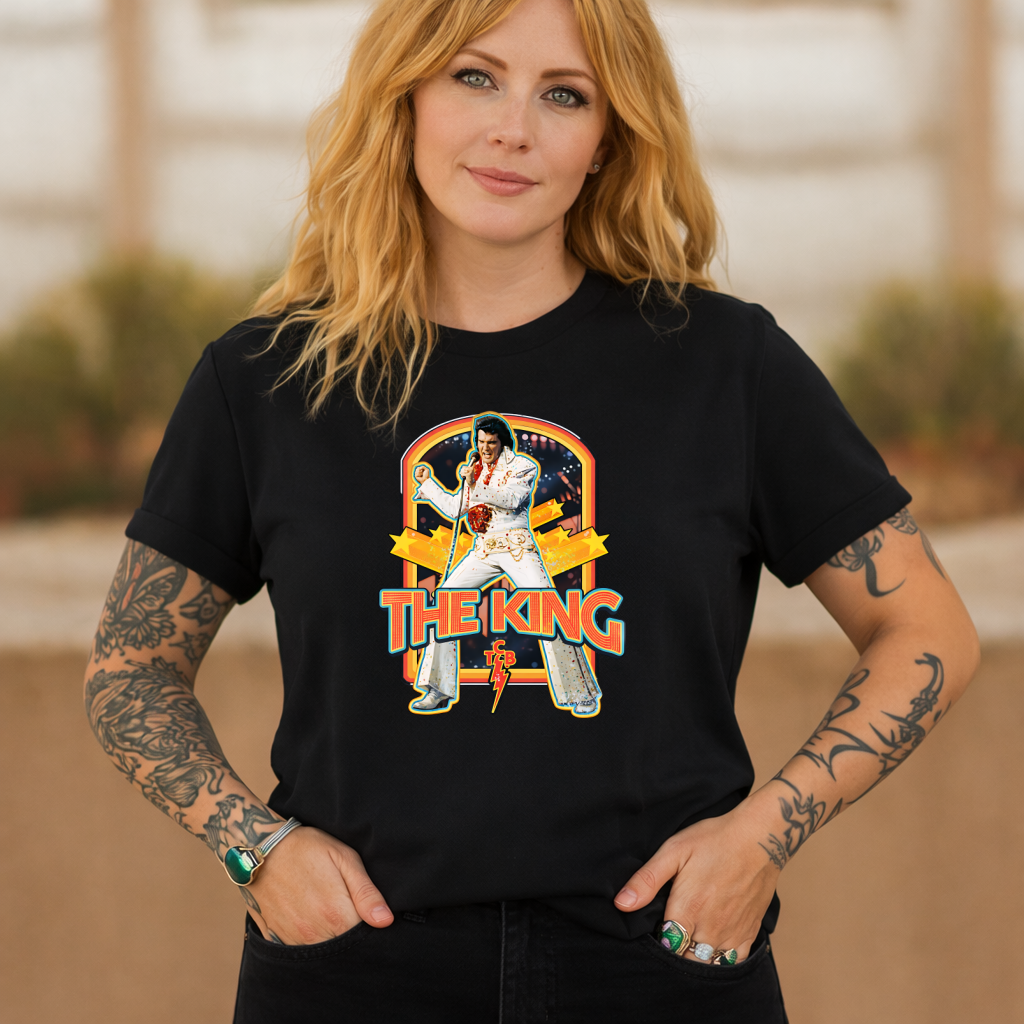 DTF Transfer – The King Retro Rock & Roll Icon Graphic