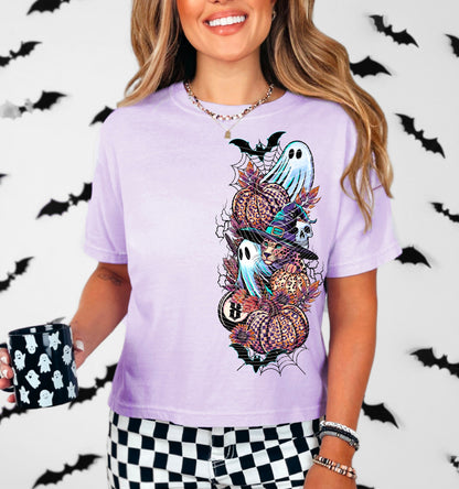 T-Shirt Crewneck Hoody – Wild and Witchy Leopard Halloween Design