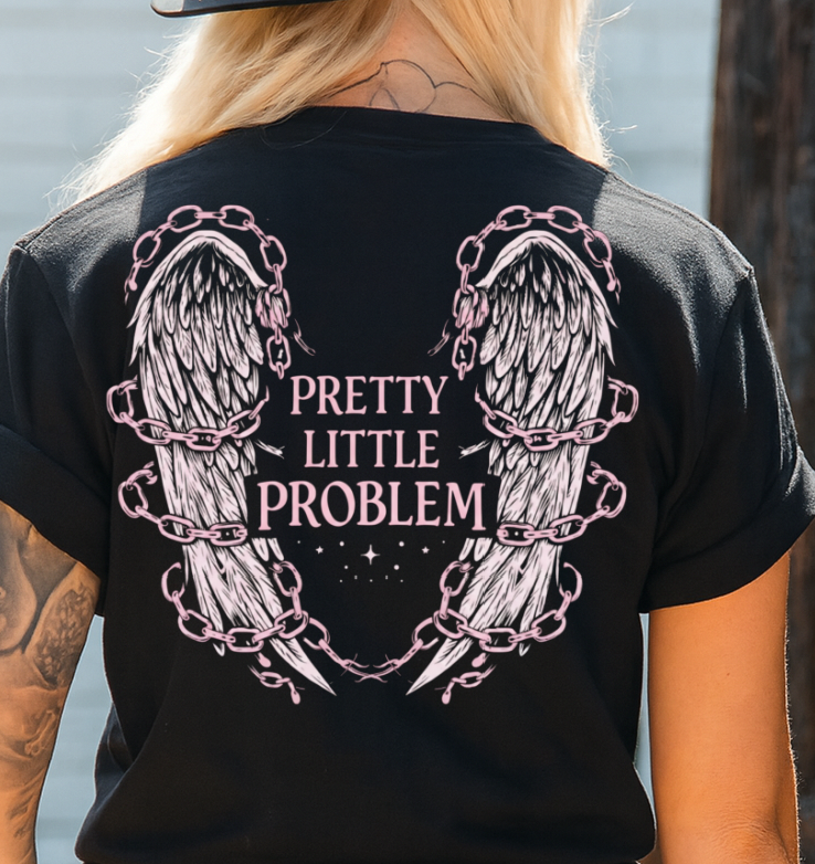 DTF Transfer Pretty Little Problem Angel Wings Chain Gothic – Strong N Free