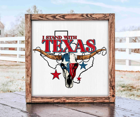 Texas Wooden Sign - 13"  7" Framed Sizes - Rustic Home Decor