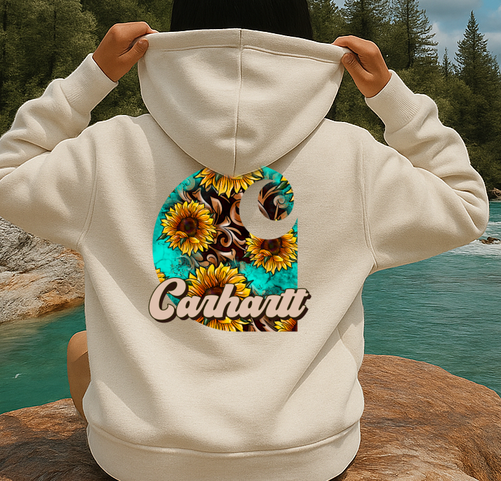 DTF Transfer Western Sunflower Badge – Boho Floral