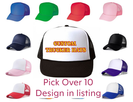 a trucker hat with the words custom trucker hats on it