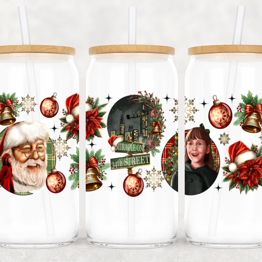 UV-DTF Miracle on 34th Street Wrap – Classic Christmas Scene with Santa,