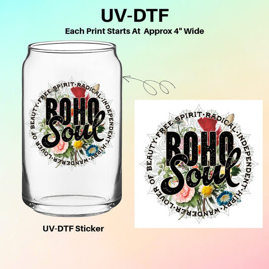 UV-DTF Cup Sticker – Boho Soul Mandala Flowers