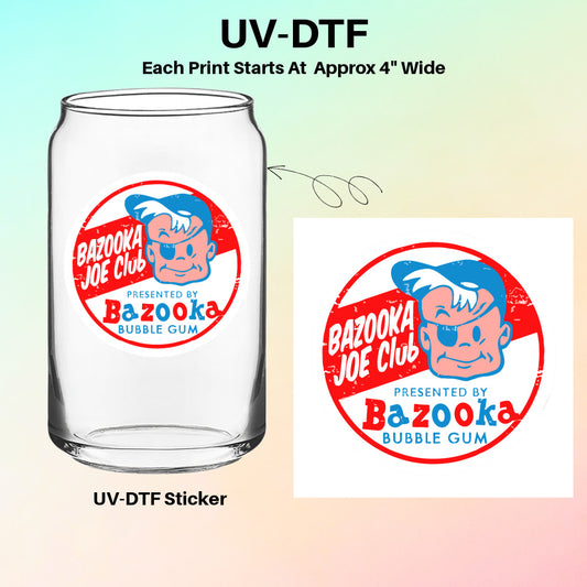 UV-DTF Stickers – Bazooka Joe Club Retro Logo