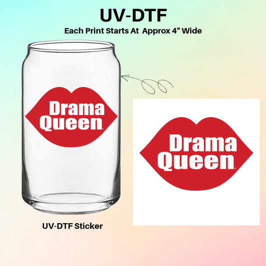 DTF Transfer UV – Drama Queen Red Lips Sticker
