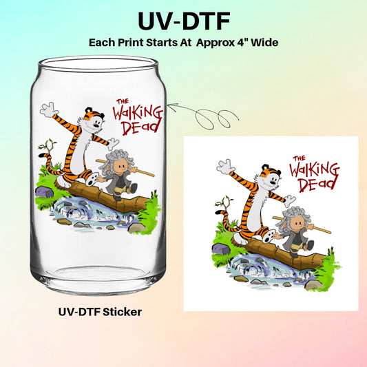 UV-DTF Stickers – The Walking Dead Cartoon Parody Design