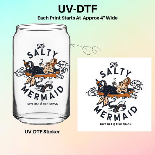 UV-DTF Stickers – The Salty Mermaid Dive Bar & Fish Shack