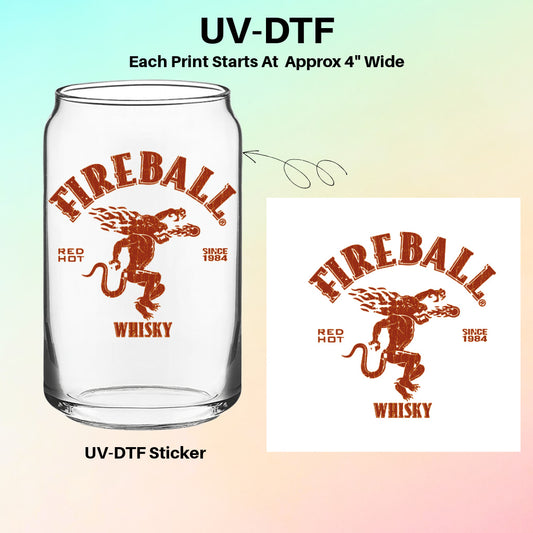 UV-DTF Stickers – Fireballl Whisky Red Hot Logo