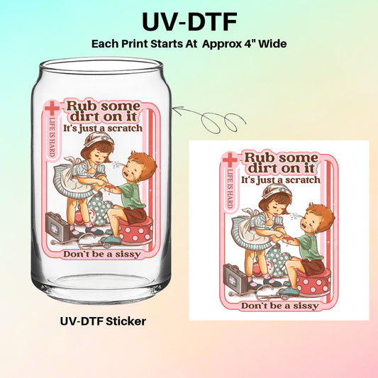 UV-DTF Cup Sticker – Life Is Hard Edition