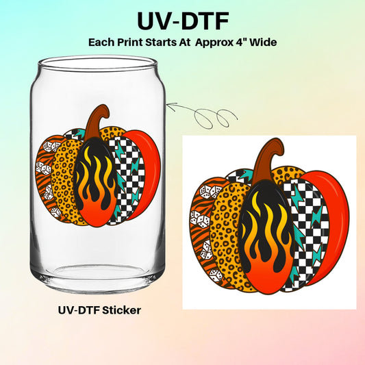 UV-DTF Cup Sticker – Checker & Leopard Pumpkin
