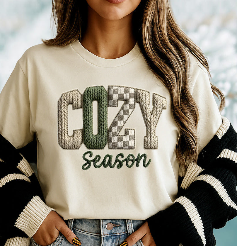 DTF Transfer – Cozy Season Knitted Style Pattern – Strong N Free