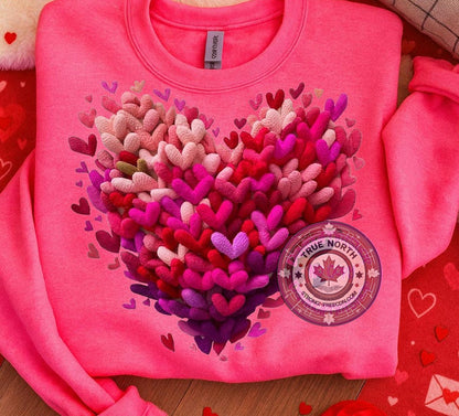 T-Shirt Crewneck  Valentines – Puffy Heart Valentine Illustration