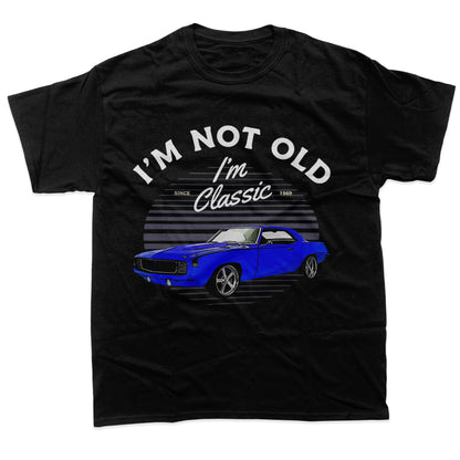 DTF Transfer Gear Heads - "I'm Not Old, I'm Classic" Blue Vintage Car Design 1969