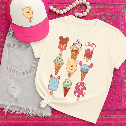 T-Shirt Crewneck Hoody – Cute Cartoon-Inspired Ice Cream Cone Collection
