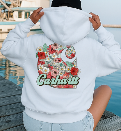 DTF Transfer Floral Workwear Logo Vintage Flower