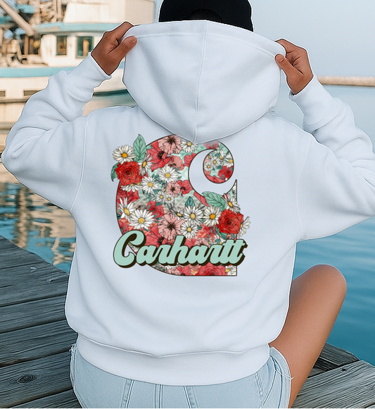 DTF Transfer Floral Workwear Logo Vintage Flower