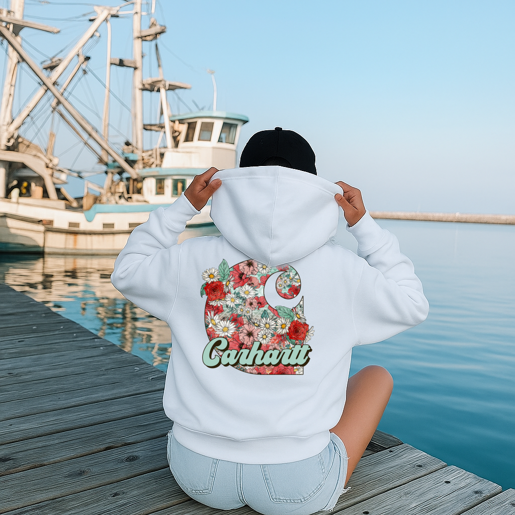 DTF Transfer Floral Workwear Logo Vintage Flower