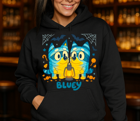 Hoody T-Shirt Crewneck Blueyy Halloween Mummy Duo – Cute Kids Cartoon  Print