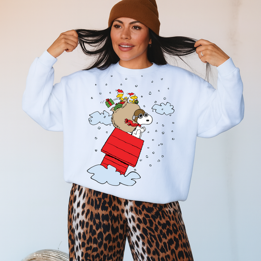 DTF Transfer Christmas Snooopy & Friends Sweatshirt – Festive Holiday Pullover