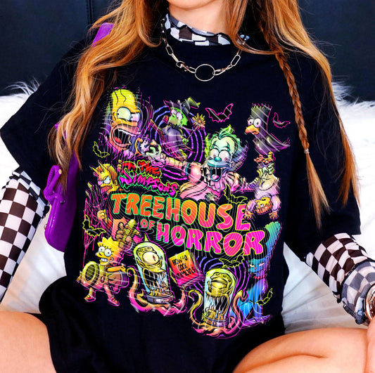 T-Shirt Crewneck Hoody  Treehouse of Horror Neon Edition