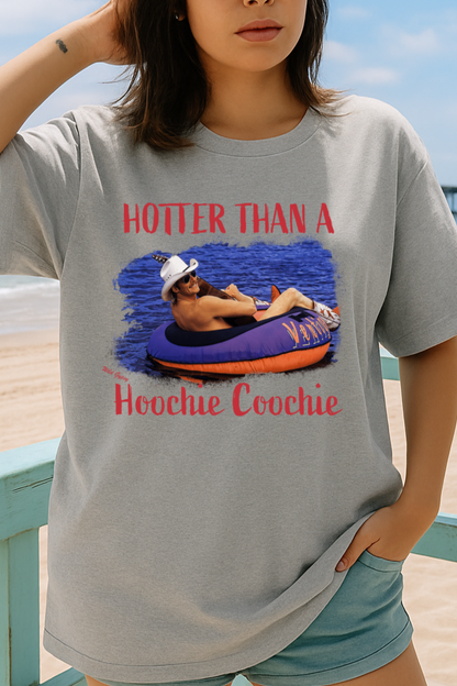 T-Shirt Crewneck Hoody – Hotter Than a Hoochie Coochie | Tube Float Cowboy Design