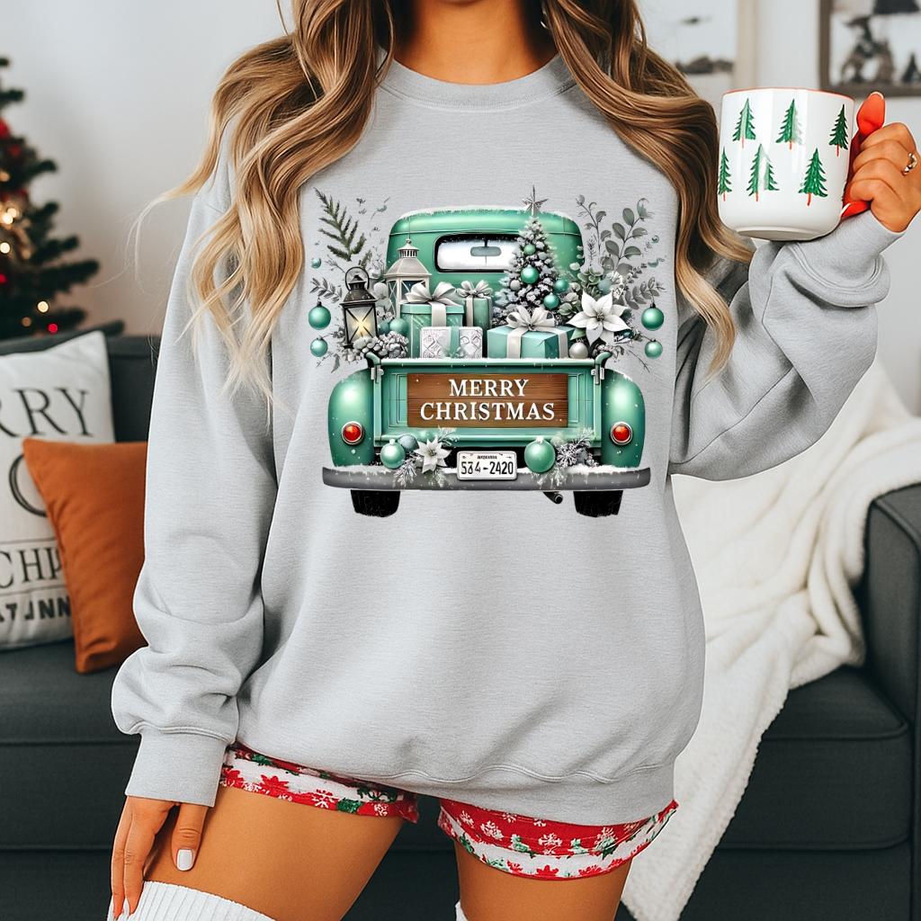 DTF Transfer – Rustic Christmas Farm Truck With Gifts