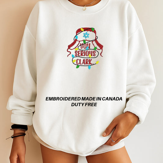 Embroidered Sweatshirt – You Serious Clark Christmas Lights