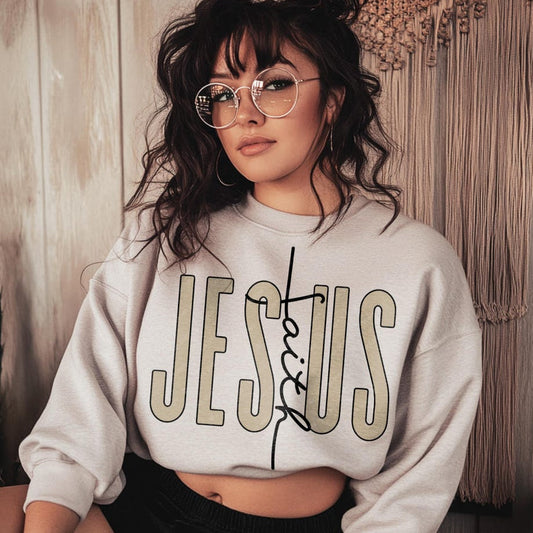 T-Shirt Sweatshirt Hoodie  Jesus Faith Christian Minimalist Design Crewneck