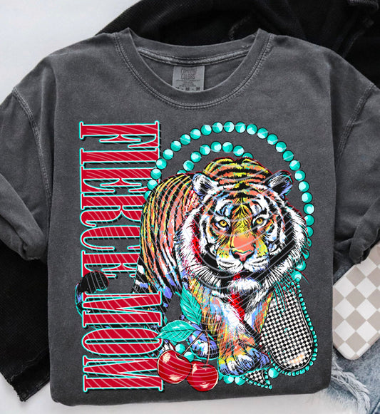 T-Shirt Sweatshirt Crewneck Fierce Mom Tiger – Retro Wild Style 🐅💎🍒