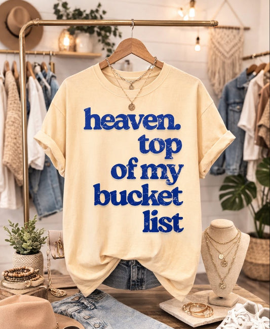 DTF Transfer Heaven Bucket List Vintage Faith Design