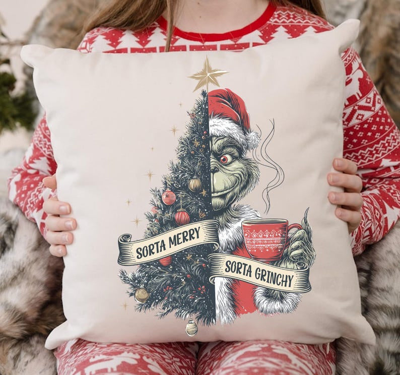 Sweatshirt  – Split Christmas Tree & Green Holiday Character