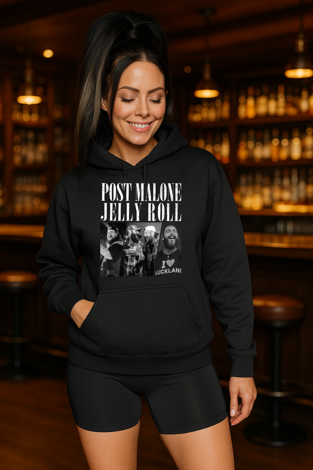 T-Shirt  Or Hoodie  Post M Jelly R – Black & White Music Legends Graphic Design
