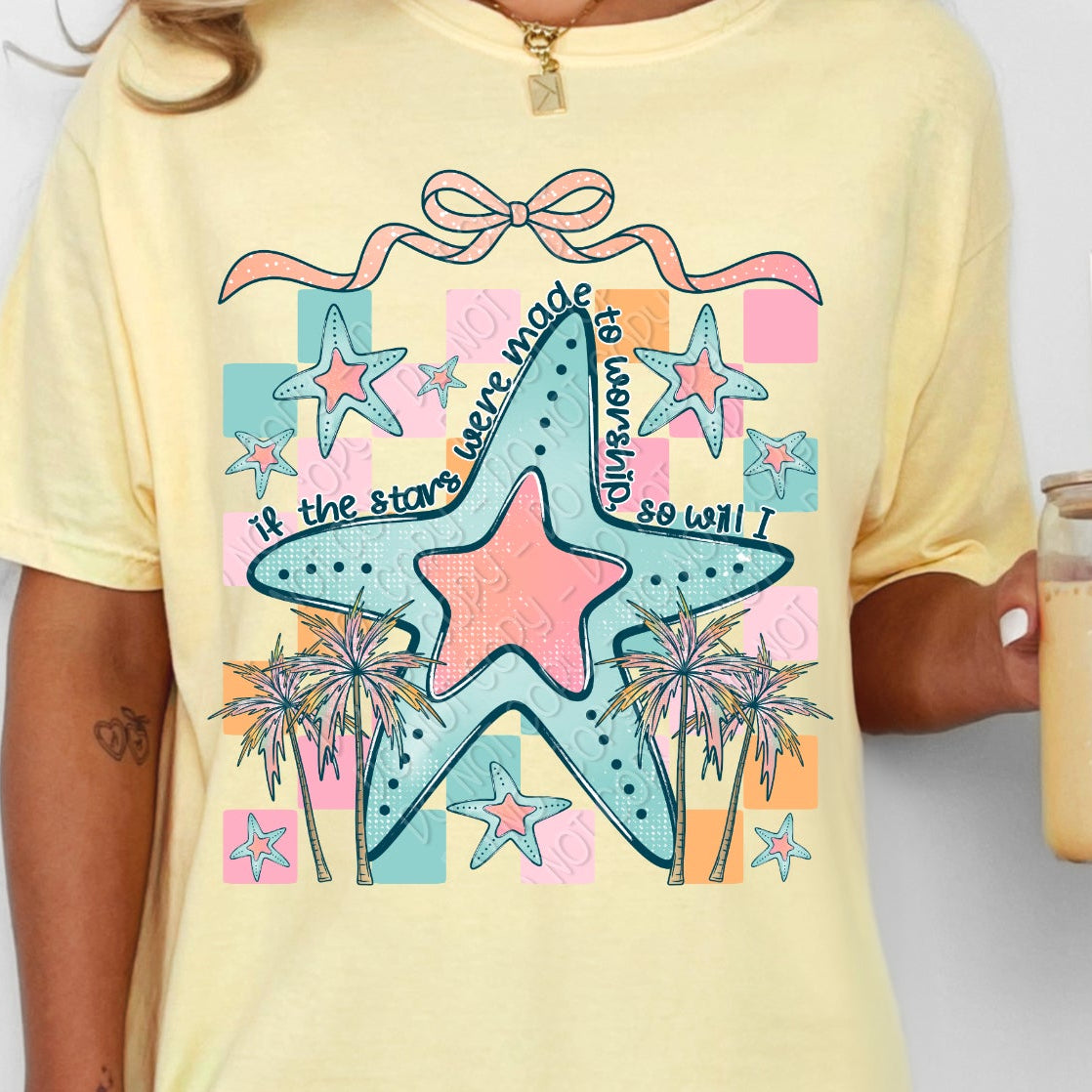 DTF Transfer Made to Worship Christian Design