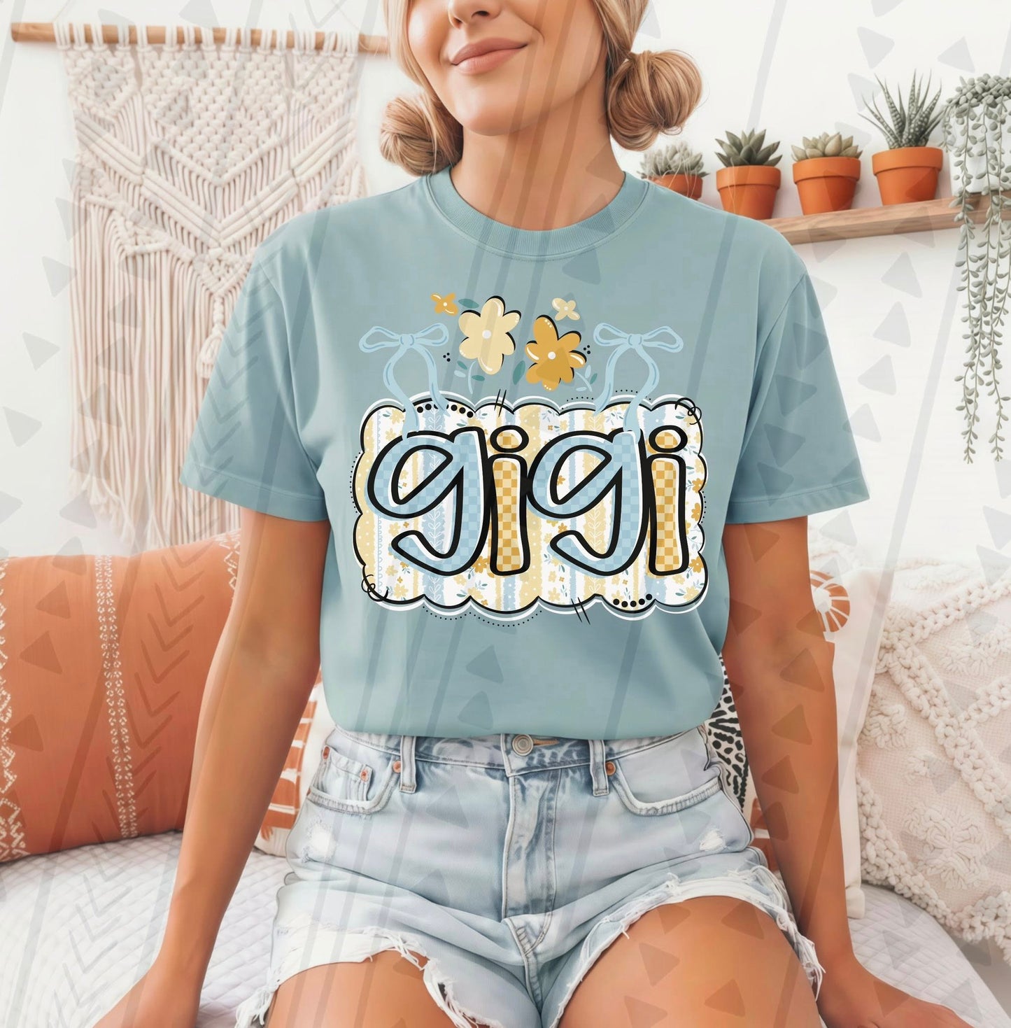 DTF Transfer Mimi Gigi Mama Vintage Floral Family