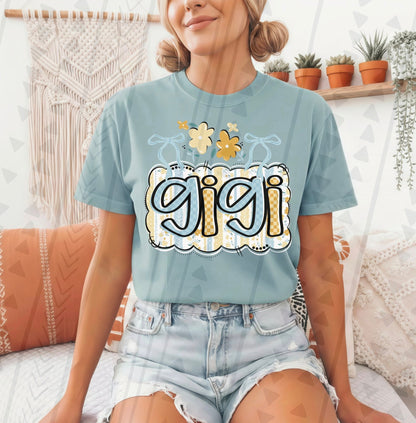DTF Transfer Mimi Gigi Mama Vintage Floral Family